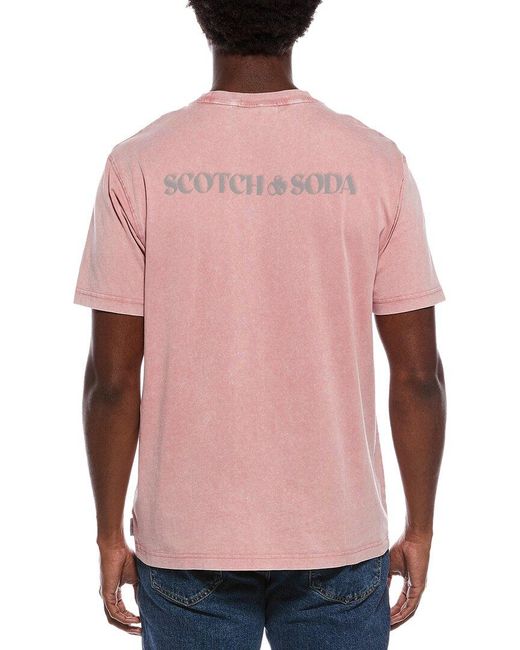 Scotch & Soda Pink Graphic T-Shirt for men