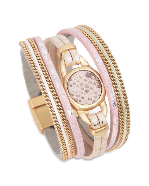 Saachi White Plated Medallion Bracelet