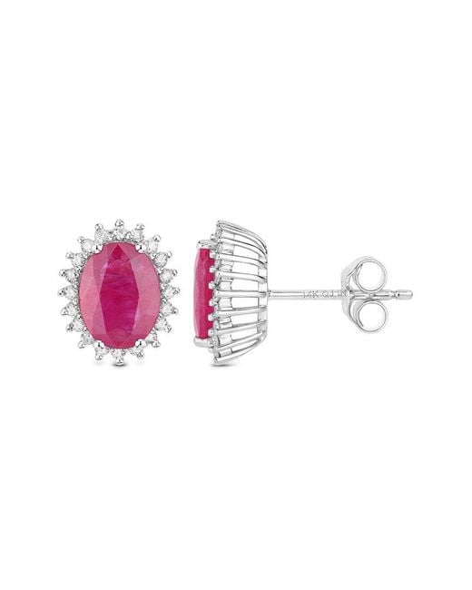 Diana M Pink 14K 3.14 Ct. Tw. Diamond & Ruby Earrings