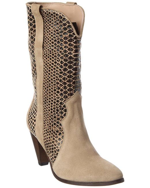 Free People Brown Feather Heel Leather Boot