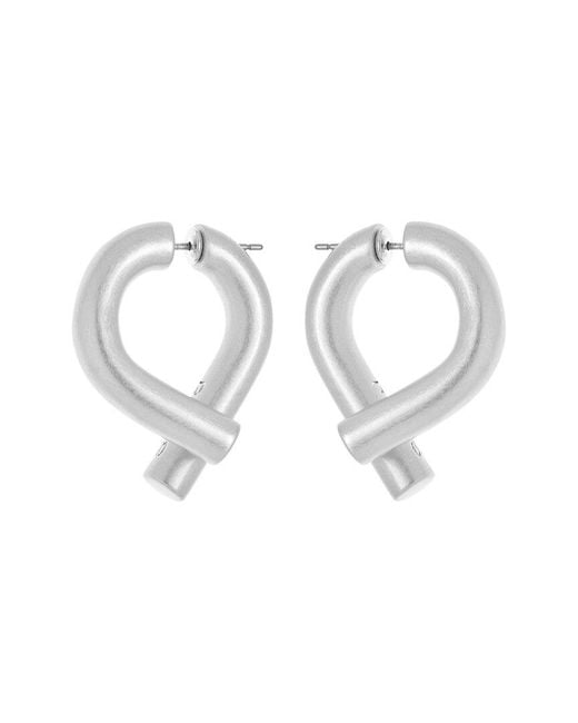 Reiss White Taylor Tubular Metal Hoop Earrings