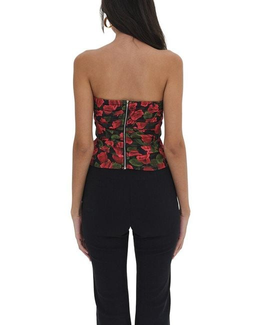 For Love & Lemons Red Abby Strapless Top