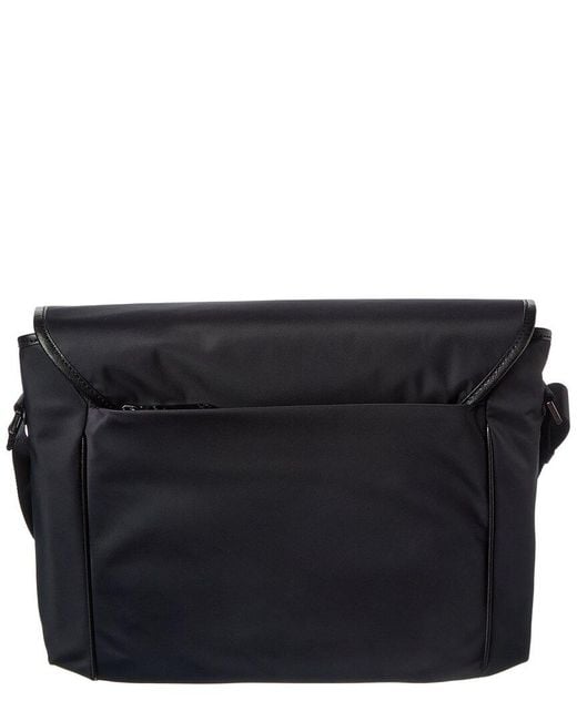 Cole Haan Black Carson Flap Messenger Bag for men