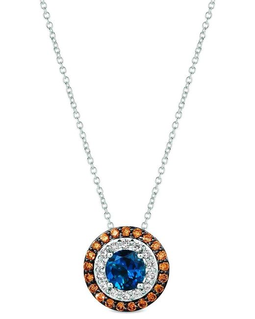 Le Vian 14k Vanilla Gold® 1.45 Ct. Tw. Diamond & London Blue Topaz Pendant Necklace