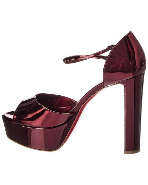 Christian Louboutin Red Sandaloo 130 Leather Platform Sandal