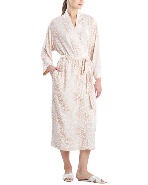 Natori Pink Misty Leopard Cozy Knit Robe