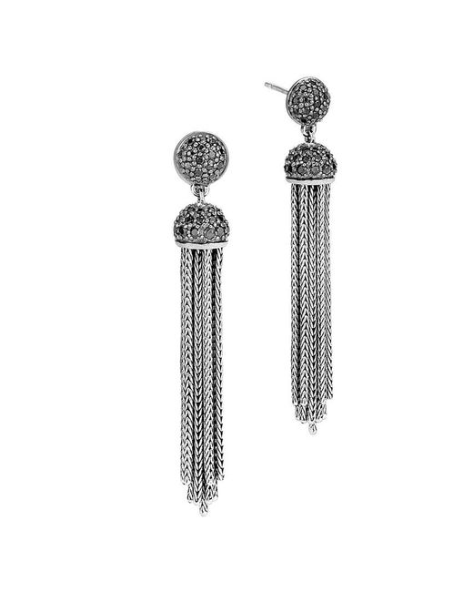 John Hardy White Treated Sapphire & Spinel Chain Earrings