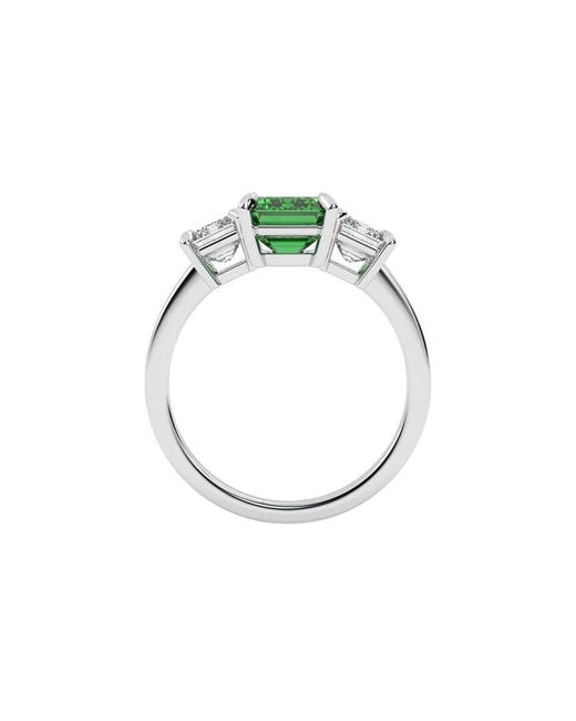 VOWE Green 14K 4.00 Ct. Tw. Lab-Grown Diamond & Lab-Grown Emerald Ring