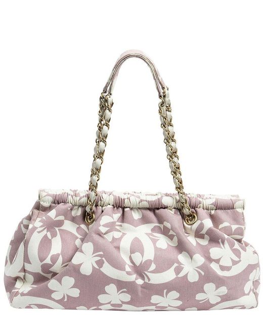Chanel Pink Limited Edition Canvas Lucky Clover Shoulder Bag (Authentic Pre- Owned)