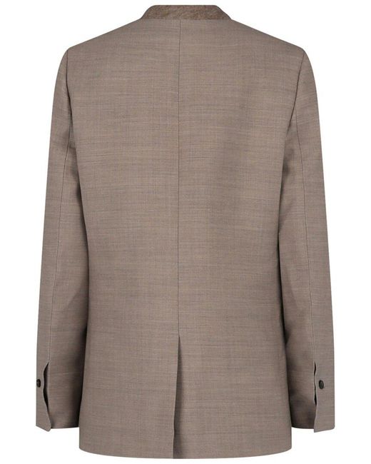 Ferragamo Brown Single-Breasted Wool Blazer