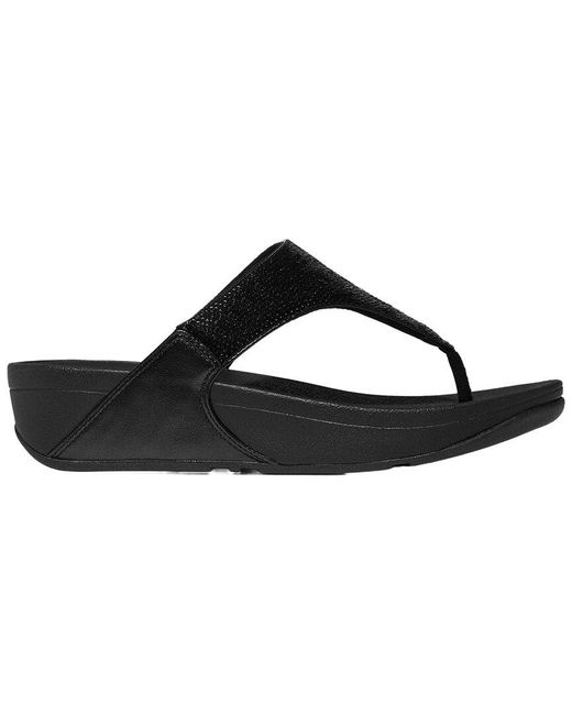Fitflop Black Lulu Sequin Toe Post Sandal