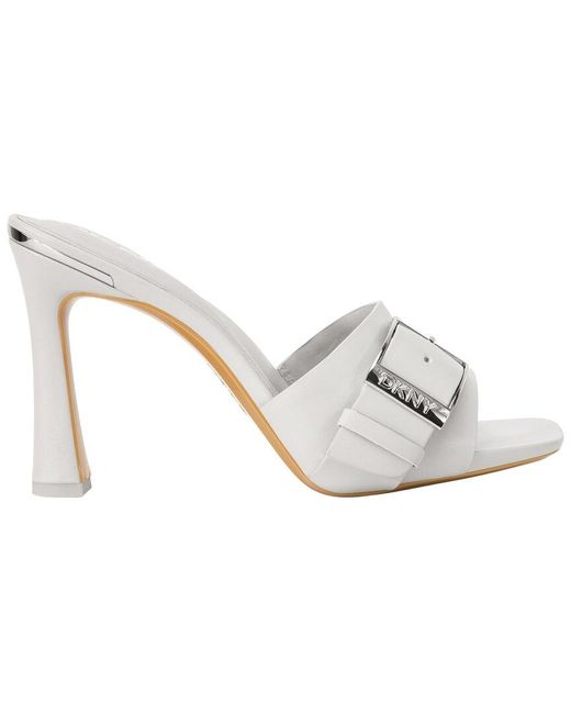 DKNY White Clorissa Buckled Sandals