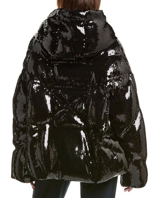 Khrisjoy Black Khris Scale Sequin Puffer Jacket
