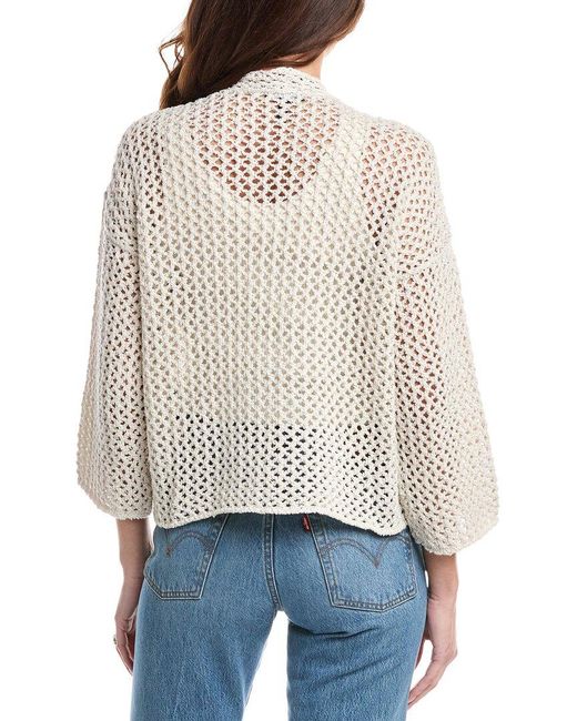 Eileen Fisher White Open Knit Sweater
