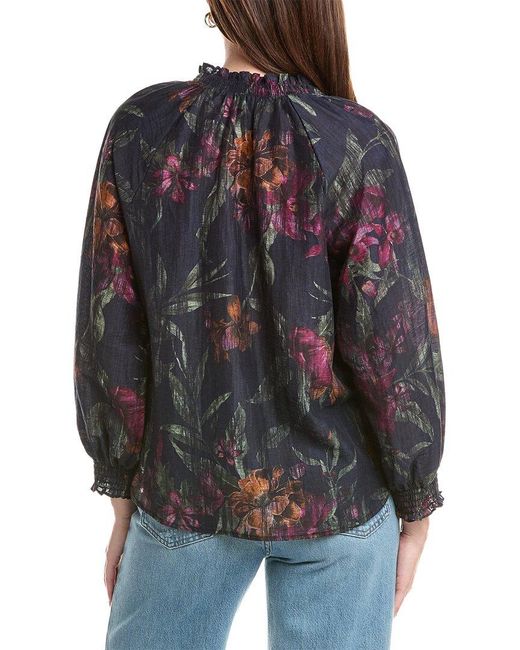 Tommy Bahama Black Orchid Isle Linen-Blend Top