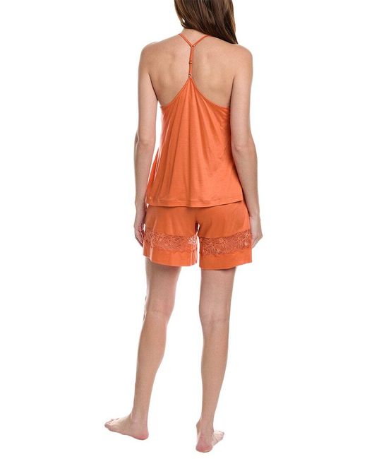 Hanro Orange 2pc Juna Short Pajama Set