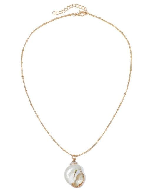 Adornia Metallic 14K Plated Golden Shell Pendant Necklace