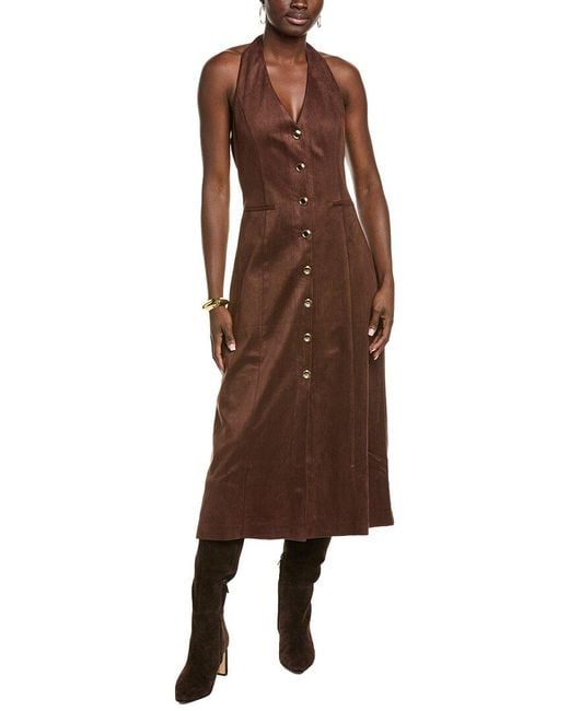 Endless Rose Brown Fitted Midi Dress