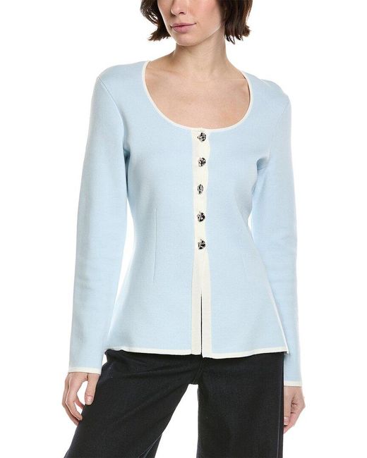 Rag & Bone Blue Ema Scoop Neck Cardigan