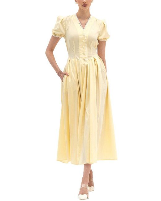 BGL Yellow Sleeveless Midi Dress
