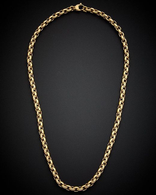 Italian Gold Black 14k Rolo Necklace