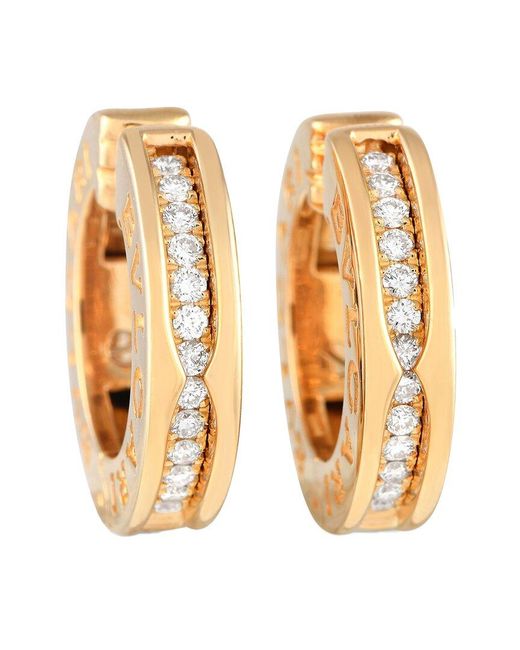 BVLGARI Metallic 18K 0.18 Ct. Tw. Diamond Earrings (Authentic Pre-Owned)