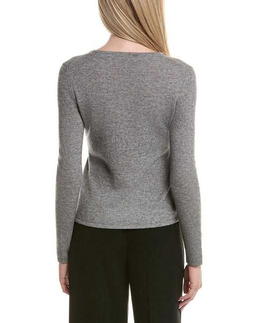 Bruno Magli Gray Classic Crewneck Wool & Cashmere-Blend Sweater