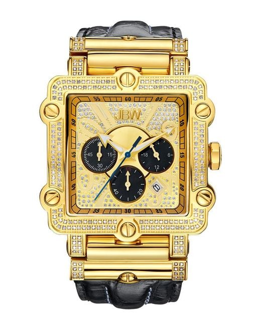 JBW Metallic Phantom Diamond & Crystal Watch for men