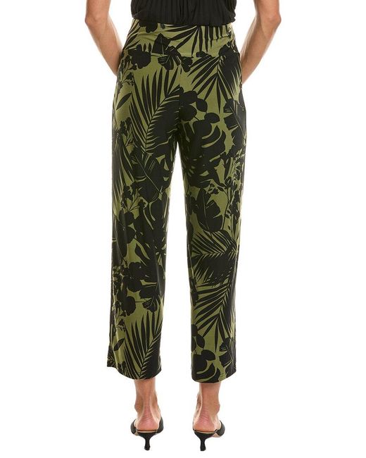 Anne Klein Green Petite High-Rise Pull-On Wide Waistband Palazzo Pant