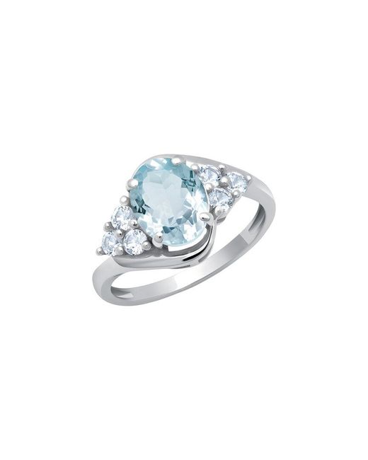 MaxColor Blue 10K 1.40 Ct. Tw. Aquamarine Halo Ring
