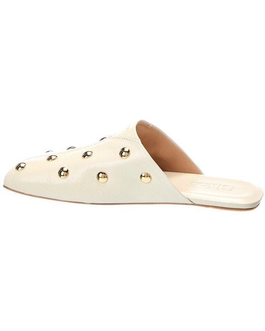 Chloé White Rita Leather Mule