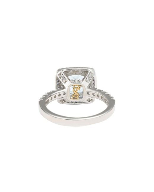 Suzy Levian Multicolor Silver 0.02 Ct. Tw. Diamond & Gemstone Double Halo Ring