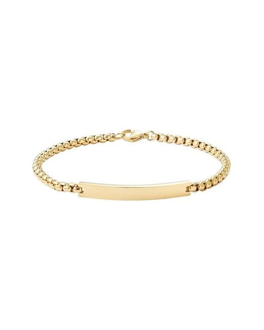 Adornia Metallic 18K Plated Stainless Steel Tarnish-Resistant Id Bracelet
