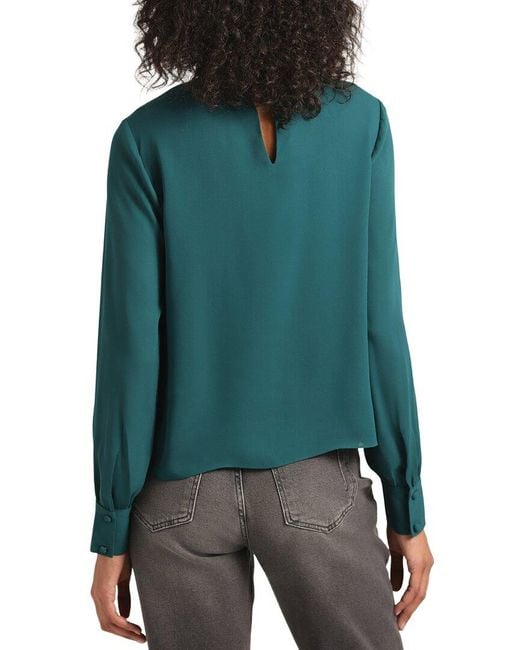 10 Crosby Derek Lam Green Valentine Neck Tie Blouse