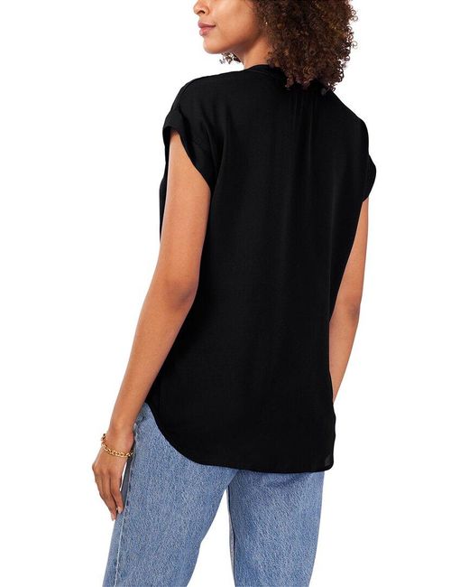 Vince Camuto Black V-Neck Top