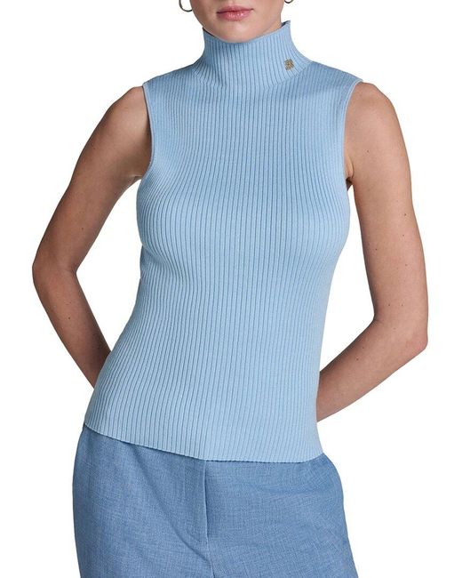 Halston Heritage Blue Mock Neck Sweater