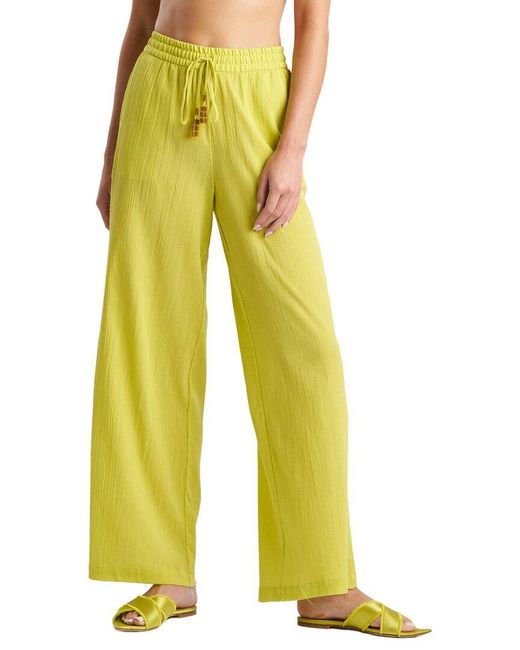Natori Yellow Cotton Gauze Pant