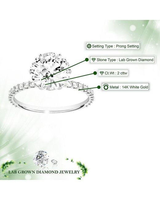 Lab Grown Diamonds White Amairah 14K 2.00 Ct. Tw. Lab-Grown Diamond Engagement Ring