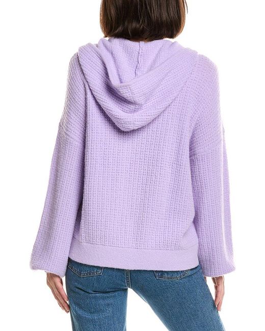 LaBiz Purple Lalamia Zip Knit Wool & Alpaca-Blend Hoodie Jacket