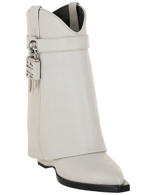 Givenchy White G-Lock Leather Boot
