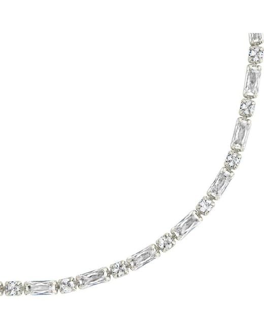 Sterling Forever White Cz Georgia Tennis Bracelet