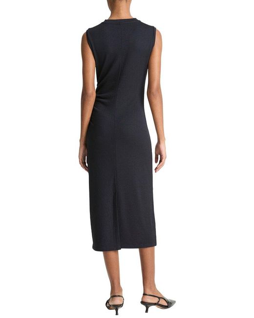 Vince Black Waist Gather Dress
