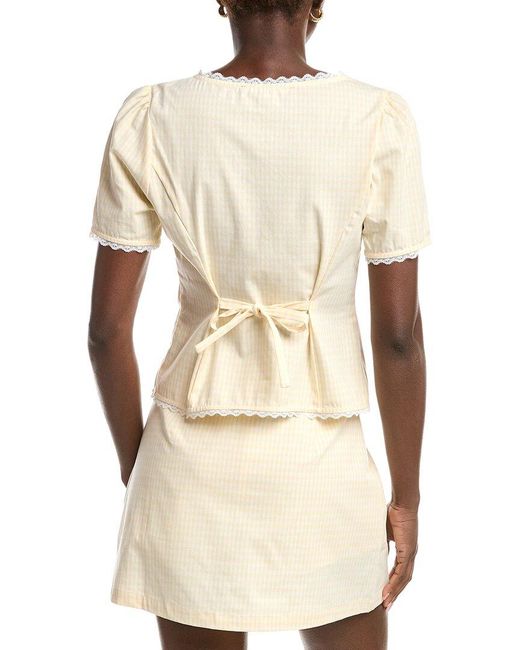 French Connection Natural Lace Trim Blouse