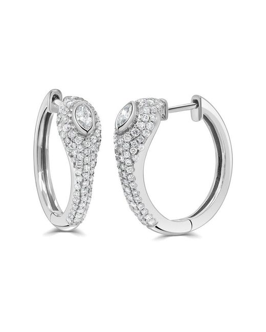 Sabrina Designs White 14K 0.73 Ct. Tw. Diamond Huggie Earrings