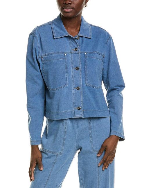 Nanette Lepore Blue Knit Denim Jacket
