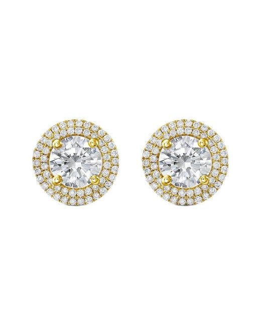 Diana M Metallic Diana M. 14K 4.00 Ct. Tw. Lab-Grown Diamond Halo Earrings