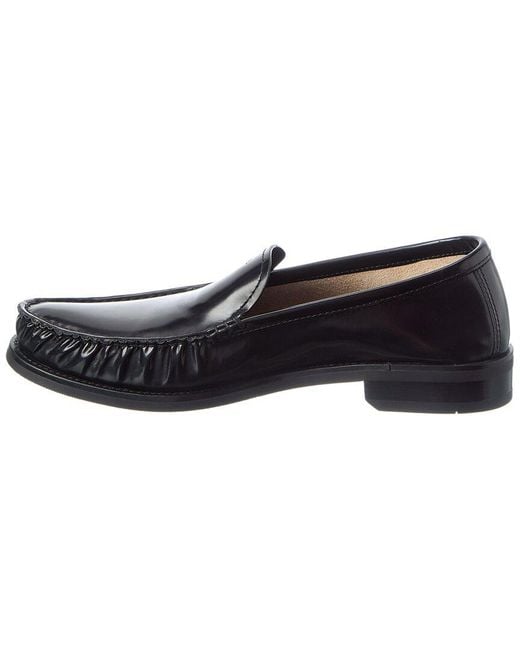 Prada Black Logo Brushed Leather Loafer for men