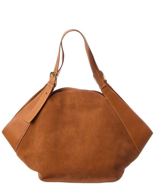 J.McLaughlin Brown Jade Suede & Leather Tote