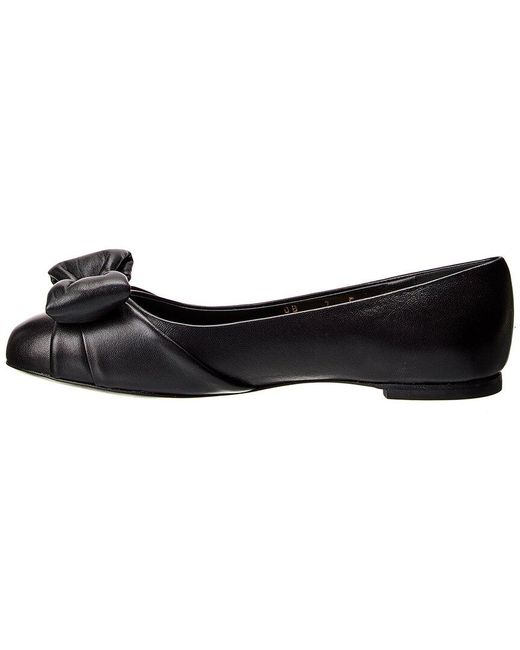 Ferragamo Black Varina Leather Flat
