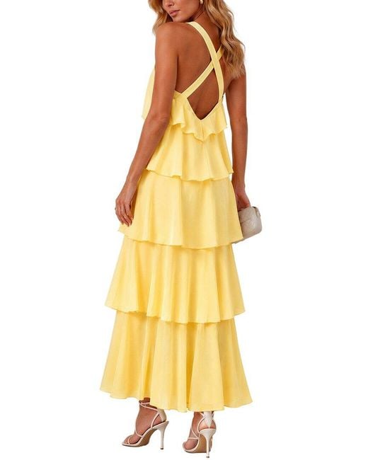 COLON DIANA Yellow Maxi Dress